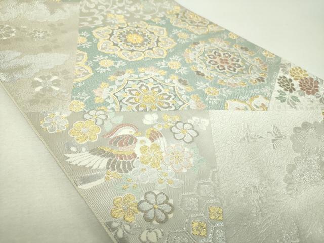 平和屋着物▼六通柄袋帯　正倉院鳳凰花文　金銀糸　正絹　逸品　DABI6145ps
