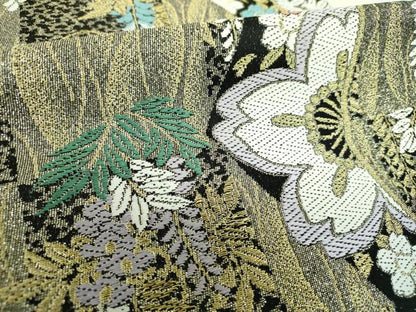平和屋着物▼六通柄袋帯　藤花房　舞桜　金銀糸　正絹　逸品　DABI6174ps