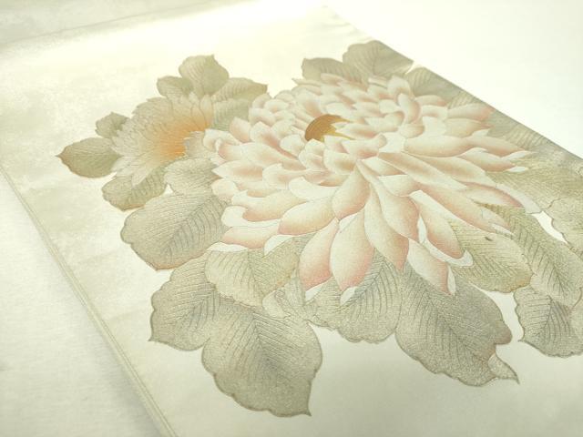 平和屋着物▼太鼓柄袋帯　草花文　金銀彩　引箔　正絹　逸品　DABI6181ps