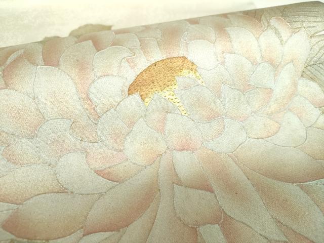 平和屋着物▼太鼓柄袋帯　草花文　金銀彩　引箔　正絹　逸品　DABI6181ps