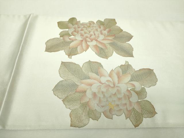 平和屋着物▼太鼓柄袋帯　草花文　金銀彩　引箔　正絹　逸品　DABI6181ps