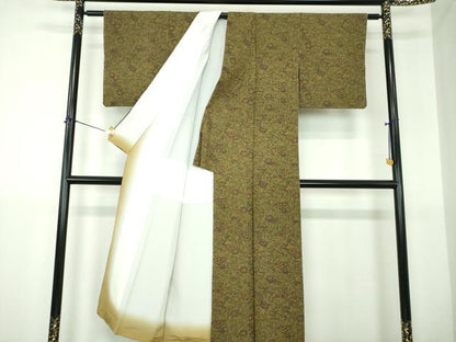 平和屋着物●上質な小紋　花唐草文　正絹　逸品　未使用　DABI6197ps
