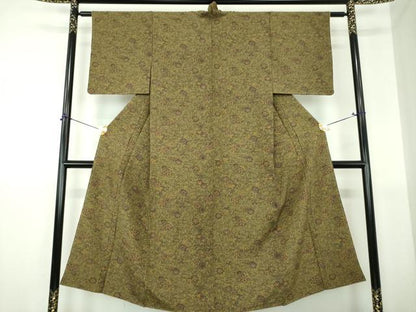 平和屋着物●上質な小紋　花唐草文　正絹　逸品　未使用　DABI6197ps