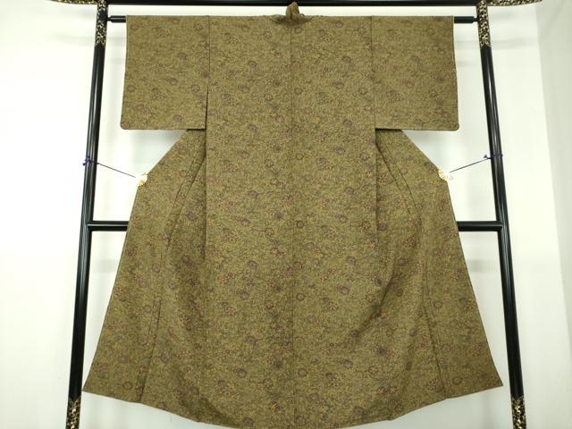 平和屋着物●上質な小紋　花唐草文　正絹　逸品　未使用　DABI6197ps