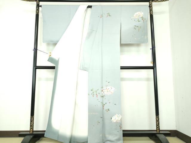 平和屋着物●訪問着　地紙花文　金銀彩　正絹　逸品　未使用　DABI6198ps