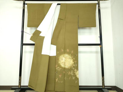 平和屋着物●豪華色留袖　作家物　刺繍　手描き　風景文　金彩　正絹　逸品　DABI6200ps