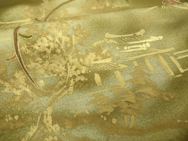平和屋着物●豪華色留袖　作家物　刺繍　手描き　風景文　金彩　正絹　逸品　DABI6200ps