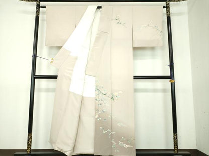 平和屋着物●訪問着　友禅　草花文　暈し染め　正絹　逸品　DABI6202ps