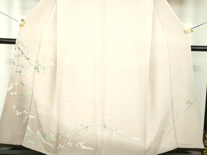 平和屋着物●訪問着　友禅　草花文　暈し染め　正絹　逸品　DABI6202ps