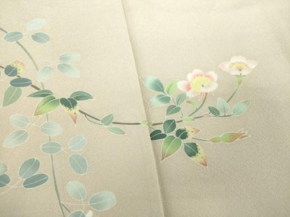 平和屋着物●訪問着　友禅　草花文　暈し染め　正絹　逸品　DABI6202ps