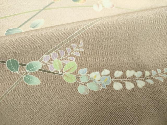 平和屋着物●訪問着　友禅　草花文　暈し染め　正絹　逸品　DABI6202ps