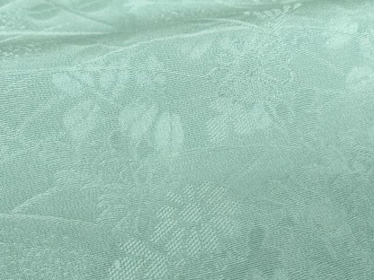 平和屋着物●上質な色無地　草花地紋　青竹色　正絹　逸品　DABI6204ps