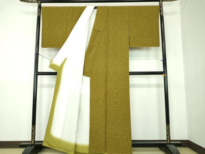 平和屋着物●人間国宝　初代 六谷梅軒(六谷紀久男)　錐彫り　重要無形文化　財伊勢型紙　江戸小紋　蓑亀　正絹　逸品　未使用　DABI6206ps