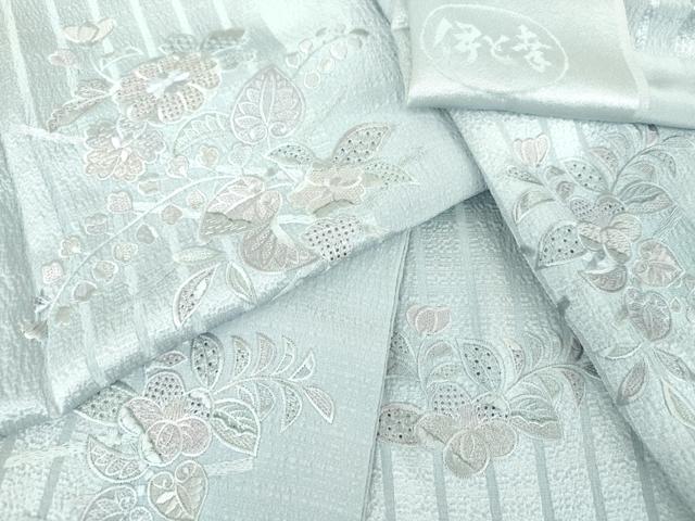 平和屋着物●中国三大刺繍　スワトウ刺繍　汕頭刺繍　総刺繍　訪問着　辻が花　伊と幸　反端付き　正絹　逸品　未使用　DABI6207ps