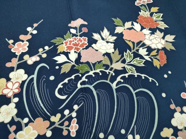 平和屋着物●訪問着　立波吉祥花文　金彩　正絹　逸品　未使用　DABI6210ps