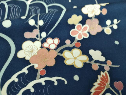 平和屋着物●訪問着　立波吉祥花文　金彩　正絹　逸品　未使用　DABI6210ps