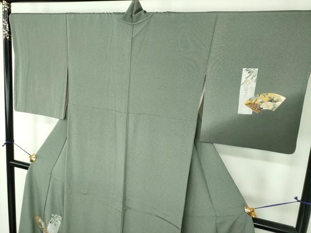 平和屋着物●訪問着　作家物　地紙短冊花文　暈し染め　金銀彩　正絹　逸品　未使用　DABI6211ps