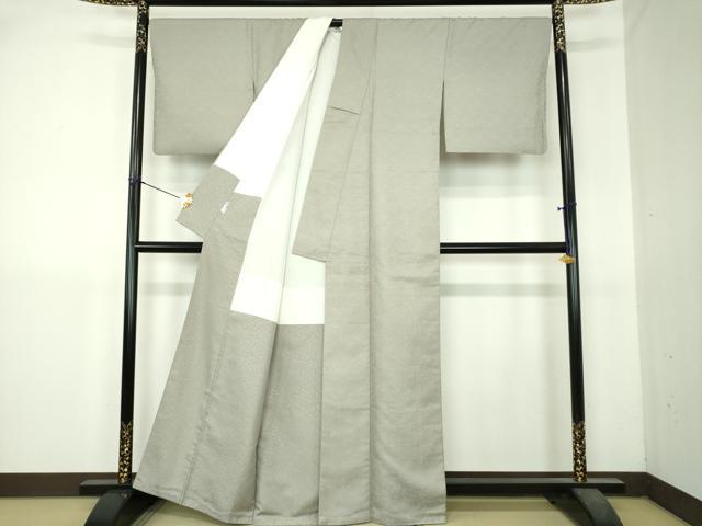 平和屋着物●上質な色無地　鳳凰唐草地紋　利休白茶色　正絹　逸品　DABI6215ps