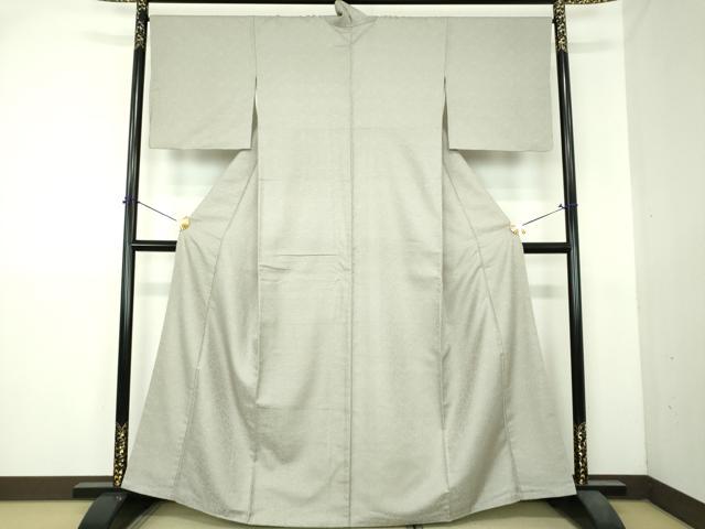 平和屋着物○上質な色無地 鳳凰唐草地紋 利休白茶色 正絹 逸品