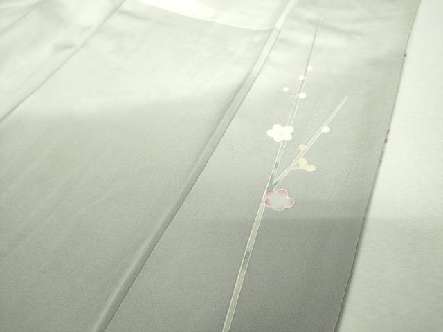 平和屋着物●訪問着　友禅　作家物　槍梅　枝花文　暈し染め　正絹　逸品　DABI6238ps