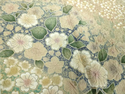 平和屋着物●豪華振袖　絞り　辻が花　暈し染め　金彩　銀通し地　正絹　逸品　DABI6239ps