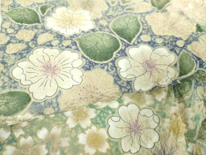 平和屋着物●豪華振袖　絞り　辻が花　暈し染め　金彩　銀通し地　正絹　逸品　DABI6239ps