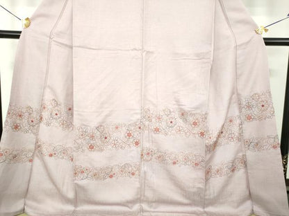平和屋着物●訪問着　総刺繍　更紗花文　暈し染め　正絹　逸品　DABI6240ps