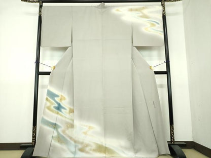 平和屋着物●京友禅の第一人者　松井青々　訪問着　霞文　暈し染め　金彩　京都きもの友禅扱い　正絹　逸品　DABI6245ps