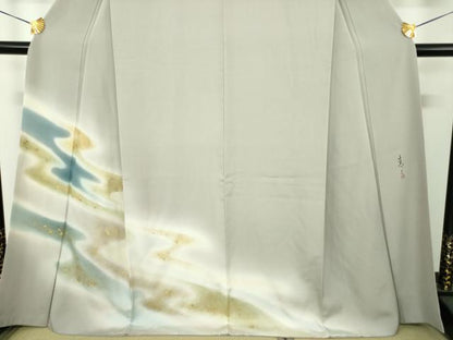 平和屋着物●京友禅の第一人者　松井青々　訪問着　霞文　暈し染め　金彩　京都きもの友禅扱い　正絹　逸品　DABI6245ps