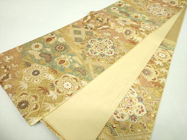 平和屋着物▼六通柄袋帯　瑞兆　金糸　正絹　逸品　DABI6251ps