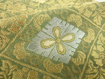 平和屋着物▼六通柄袋帯　花菱文　金銀糸　正絹　逸品　DABI6260ps