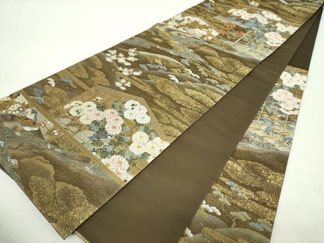 平和屋着物▼六通柄袋帯　唐織　九百瑞翔錦　金糸　正絹　逸品　DABI6262ps