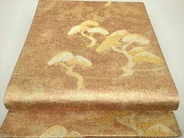 平和屋着物▼六通柄袋帯　老松　金銀糸　引箔　正絹　逸品　DABI6272ps