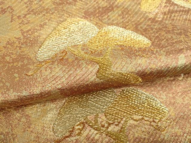 平和屋着物▼六通柄袋帯　老松　金銀糸　引箔　正絹　逸品　DABI6272ps