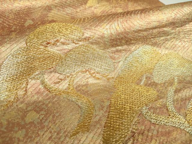 平和屋着物▼六通柄袋帯　老松　金銀糸　引箔　正絹　逸品　DABI6272ps