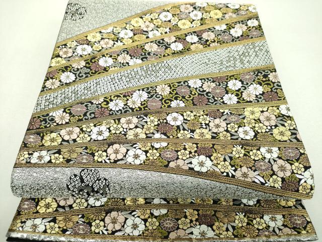 平和屋着物▼六通柄袋帯　唐織　吉祥花文　金銀糸　正絹　逸品　DABI6275ps