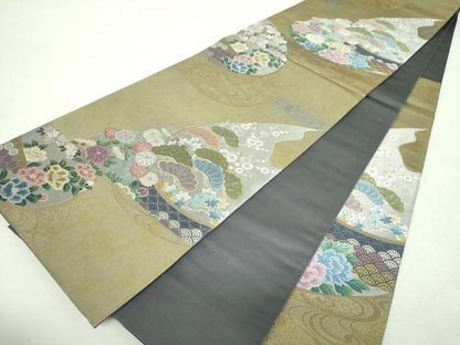 平和屋着物▼西陣　とみや織物謹製　とみや帯　六通柄袋帯　唐織　花雅粧　引箔　証紙付き　正絹　逸品　DABI6280ps