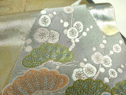 平和屋着物▼西陣　とみや織物謹製　とみや帯　六通柄袋帯　唐織　花雅粧　引箔　証紙付き　正絹　逸品　DABI6280ps