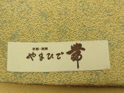 平和屋着物▼西陣　やまひで謹製　六通柄袋帯　国曙彫金織　建都大路　証紙付き　正絹　逸品　未使用　DABI6292ps