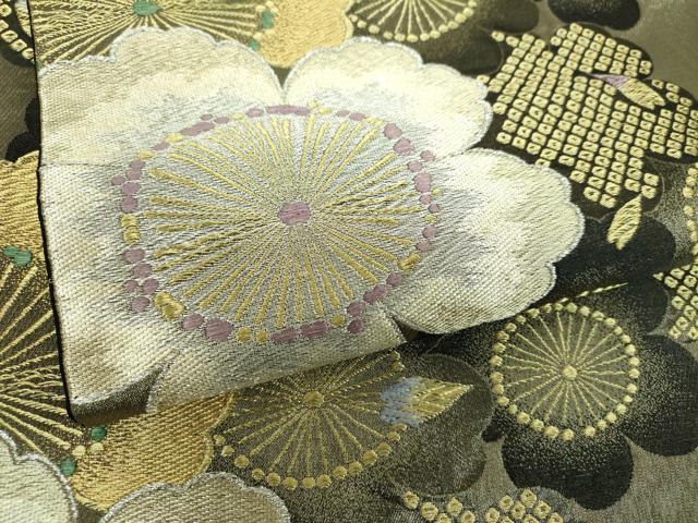 平和屋着物▼六通柄袋帯　舞桜　金銀糸　やまと誂製　正絹　逸品　DABI6301ps