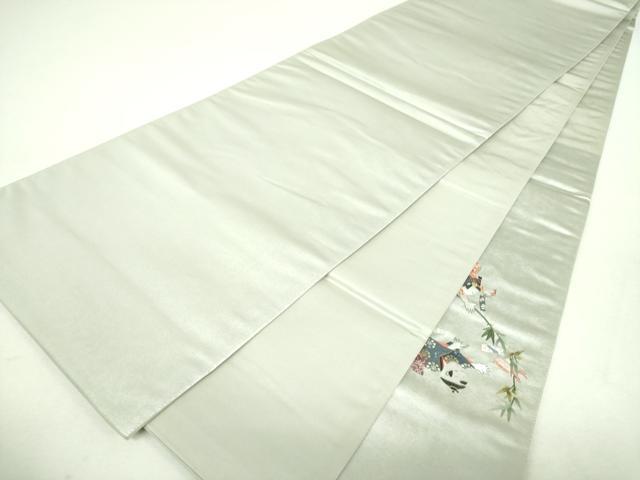 平和屋着物▼太鼓柄袋帯　総刺繍　七夕　童子　金銀糸　引箔　正絹　逸品　DABI6305ps