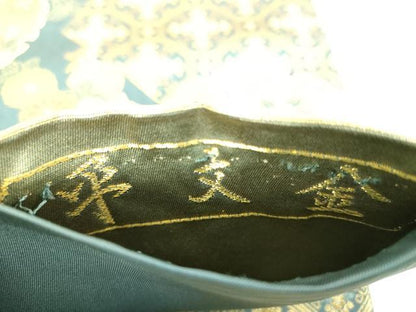 平和屋着物▼六通柄袋帯　唐織　平文金　裂取雪輪紋　金銀糸　正絹　逸品　DABI6306ps