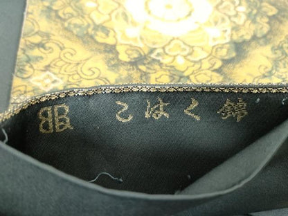平和屋着物▼西陣　服部織物謹製　六通柄袋帯　手工芸　花菱文　金糸　引箔　正絹　逸品　DABI6311ps