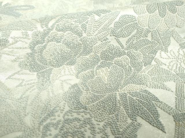 平和屋着物▼中国三大刺繍　総相良刺繍　総刺繍　太鼓柄袋帯　籬花文　銀糸　正絹　逸品　未使用　DABI6314ps