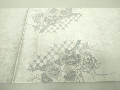 平和屋着物▼中国三大刺繍　総相良刺繍　総刺繍　太鼓柄袋帯　籬花文　銀糸　正絹　逸品　未使用　DABI6314ps