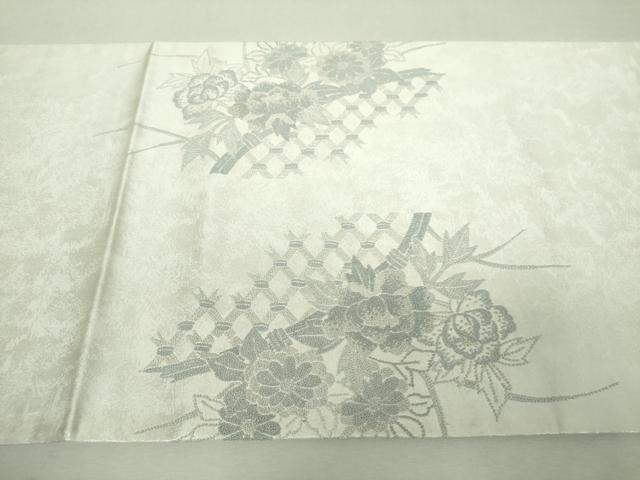 平和屋着物▼中国三大刺繍　総相良刺繍　総刺繍　太鼓柄袋帯　籬花文　銀糸　正絹　逸品　未使用　DABI6314ps