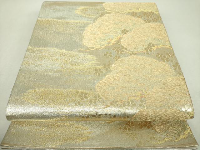 平和屋着物▼六通柄袋帯　老松　金銀糸　正絹　逸品　DABI6327ps