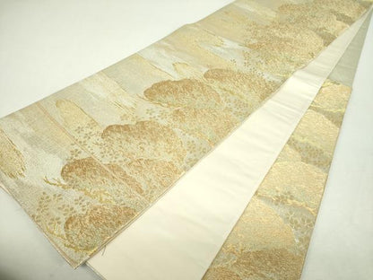 平和屋着物▼六通柄袋帯　老松　金銀糸　正絹　逸品　DABI6327ps