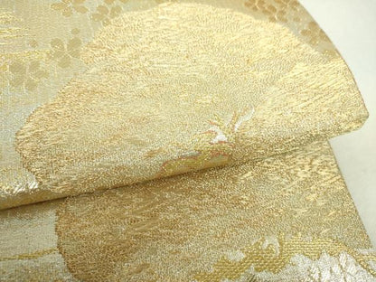 平和屋着物▼六通柄袋帯　老松　金銀糸　正絹　逸品　DABI6327ps