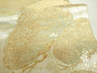 平和屋着物▼六通柄袋帯　老松　金銀糸　正絹　逸品　DABI6327ps